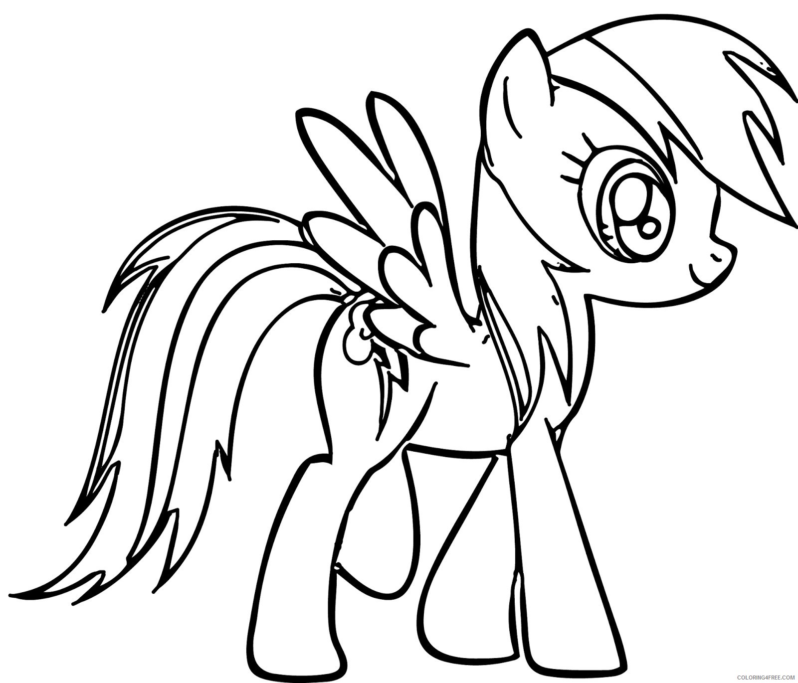 rainbow dash coloring pages for kids Coloring4free