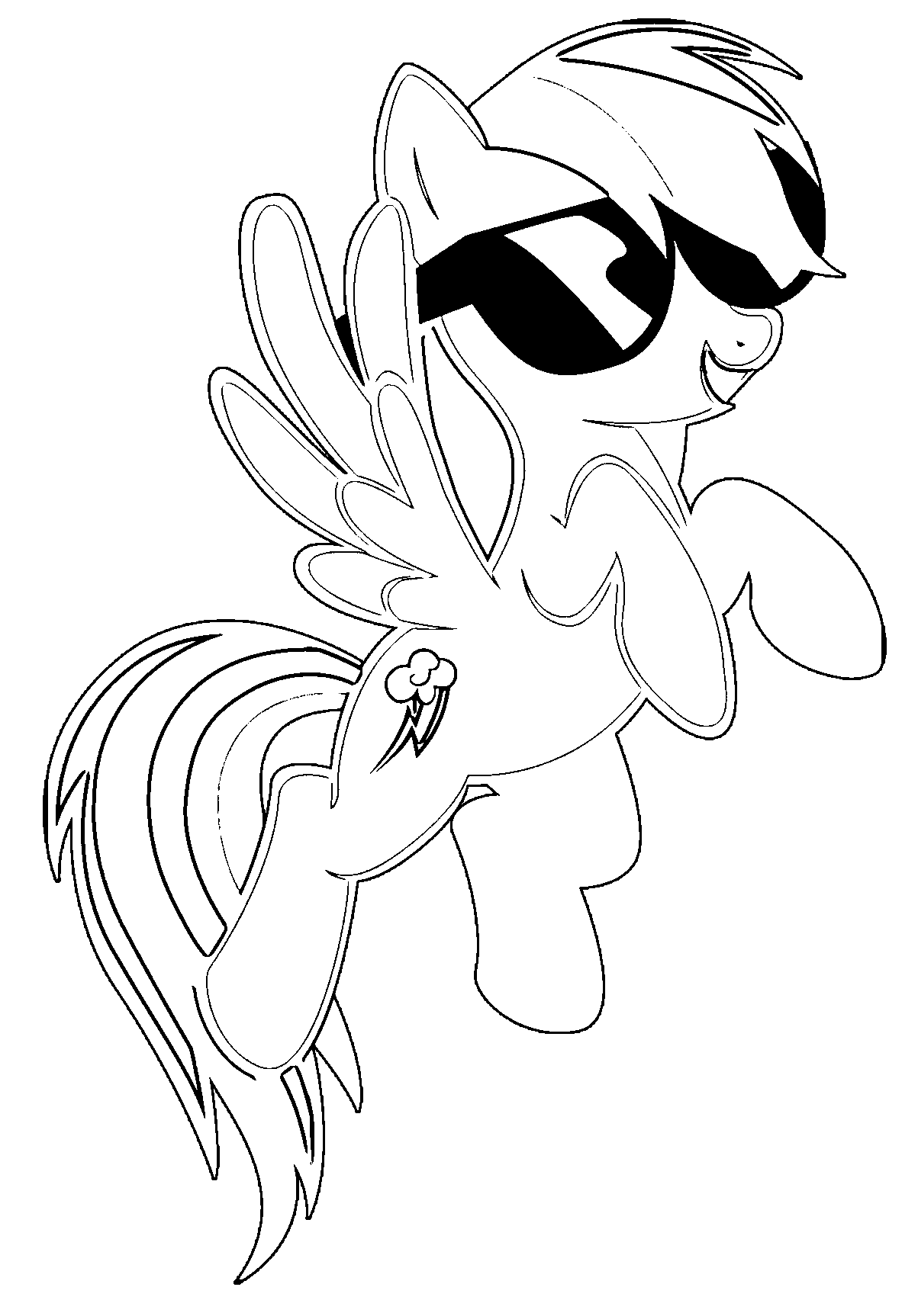 rainbow dash coloring pages wearing sunglasses Coloring4free