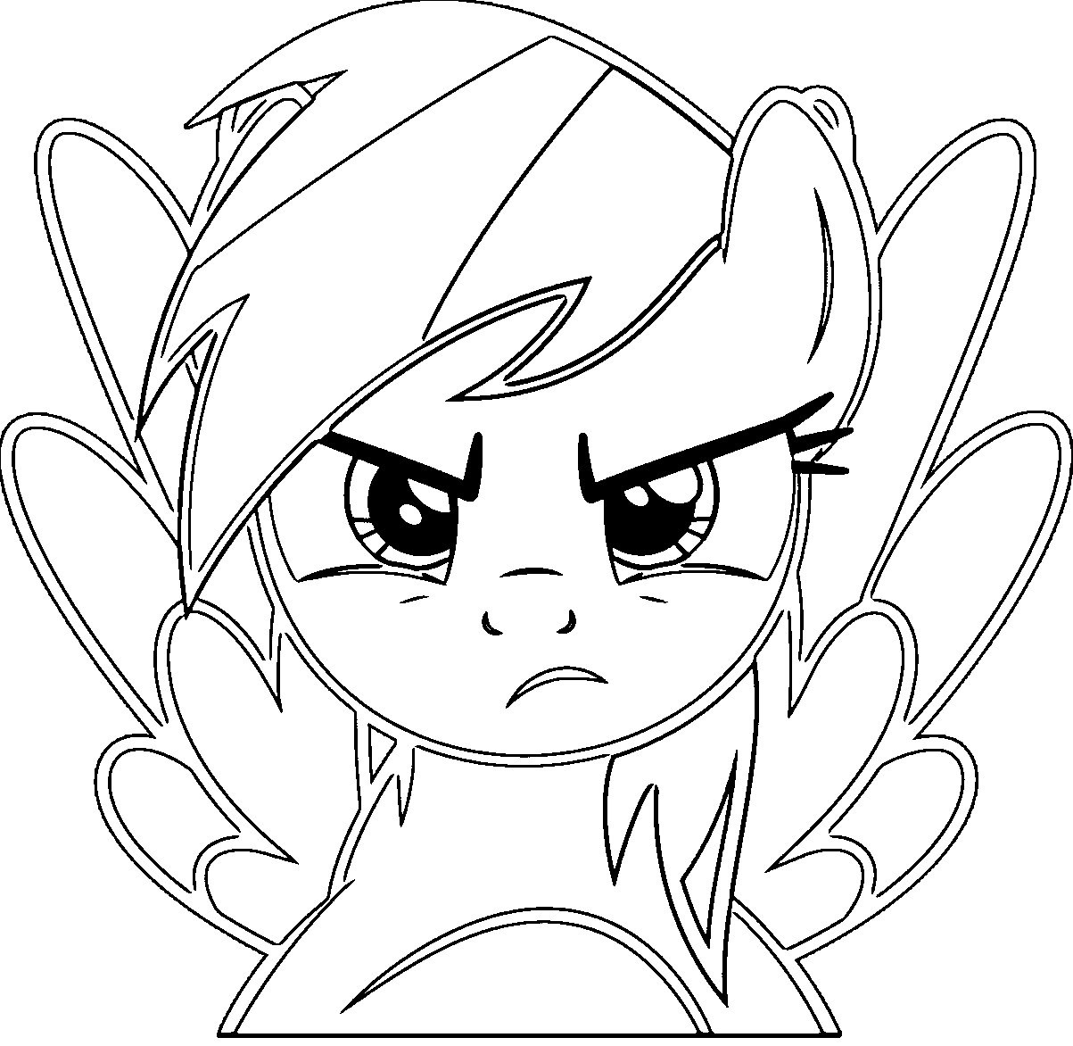 rainbow dash face coloring pages Coloring4free