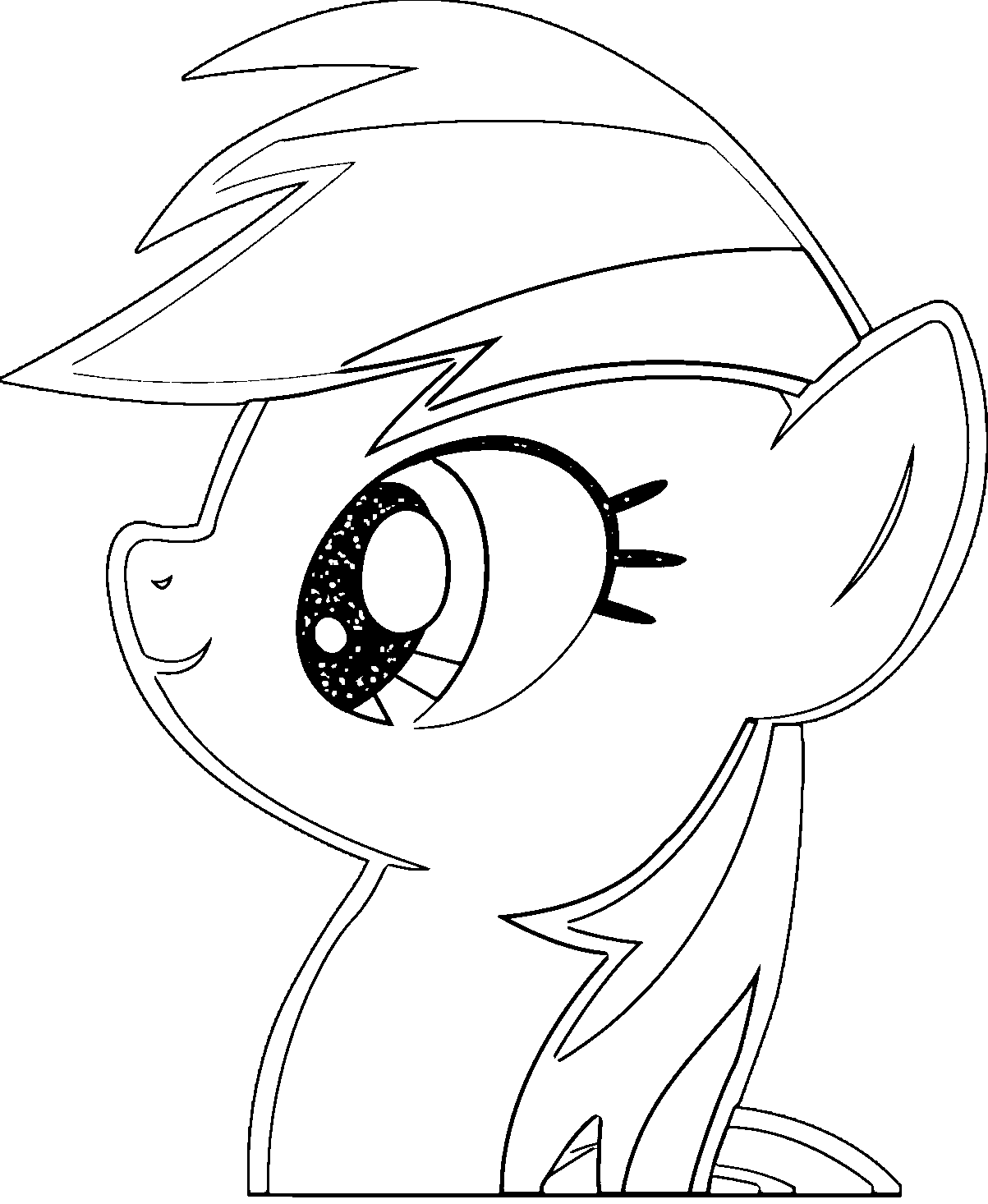 rainbow dash head coloring pages Coloring4free