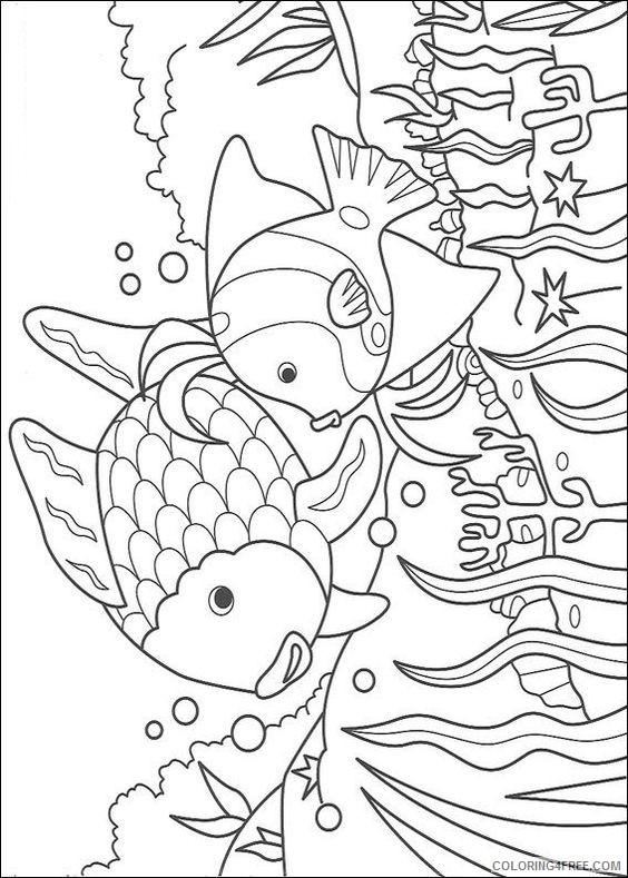 rainbow fish coloring pages and friend Coloring4free