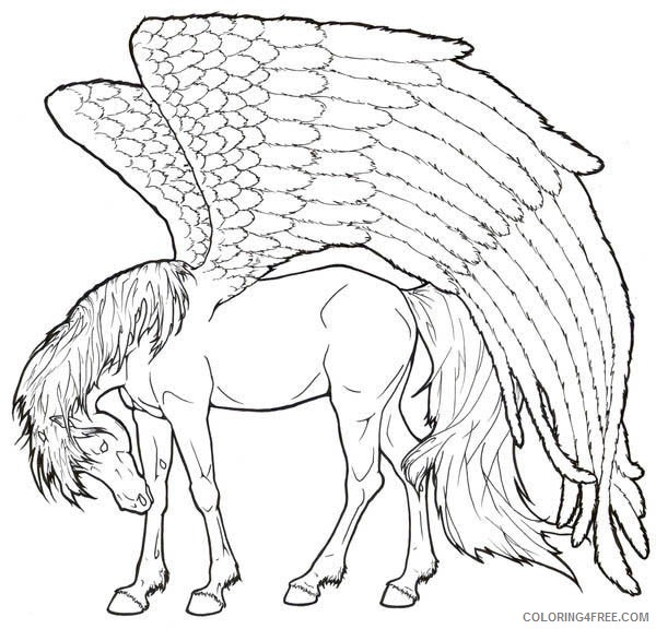 realistic pegasus coloring pages Coloring4free
