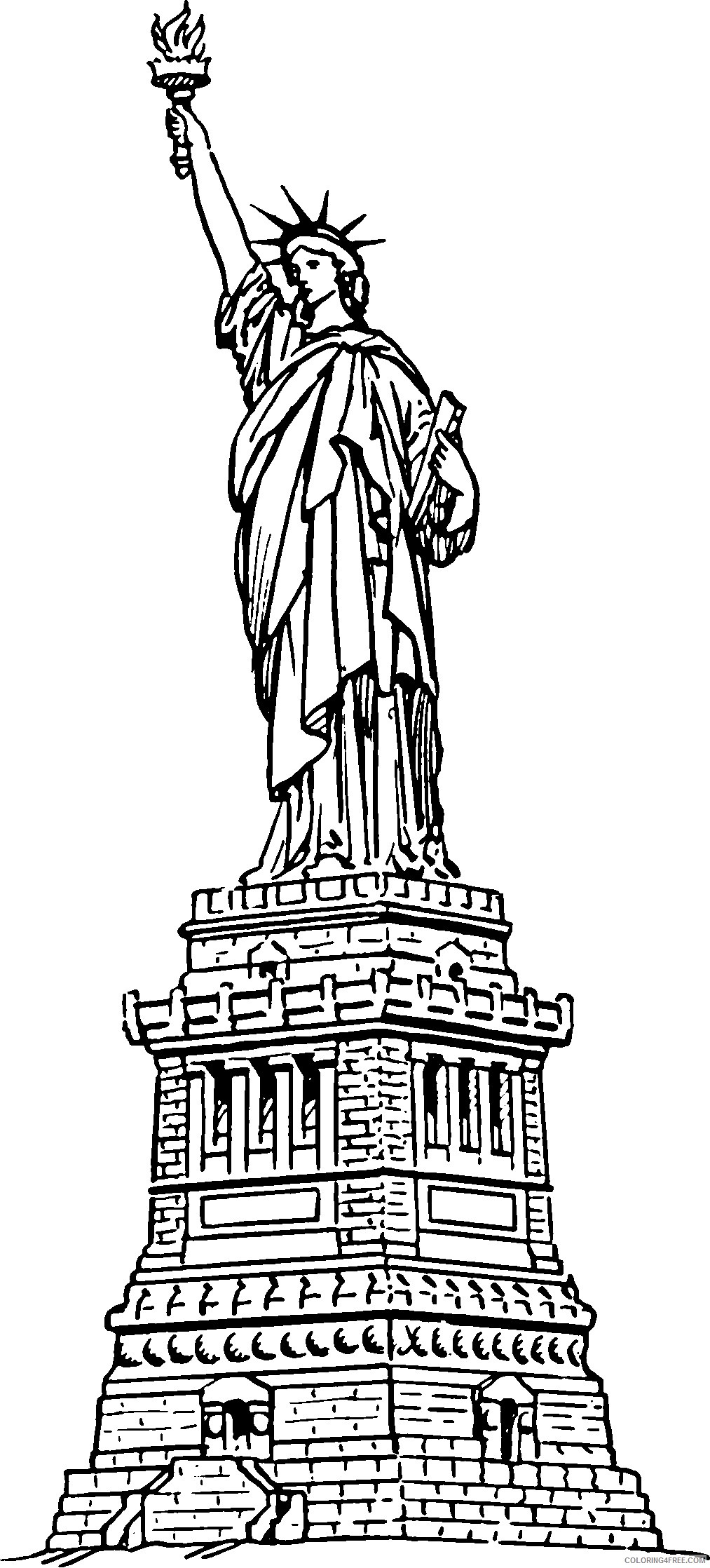 realistic statue of liberty coloring pages Coloring4free