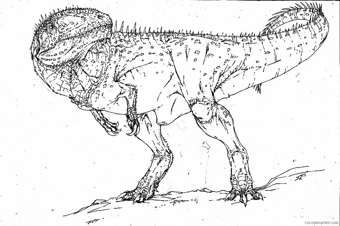 realistic t rex coloring pages printable Coloring4free