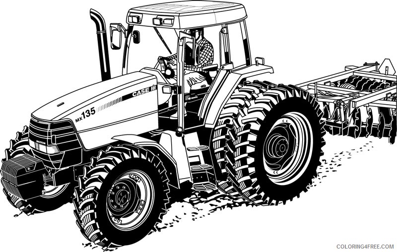 realistic tractor coloring pages printable Coloring4free