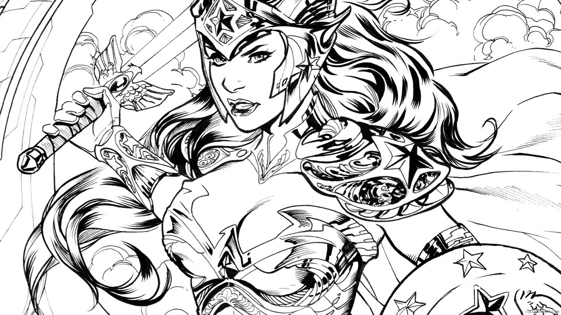 realistic wonder woman coloring pages for adults Coloring4free