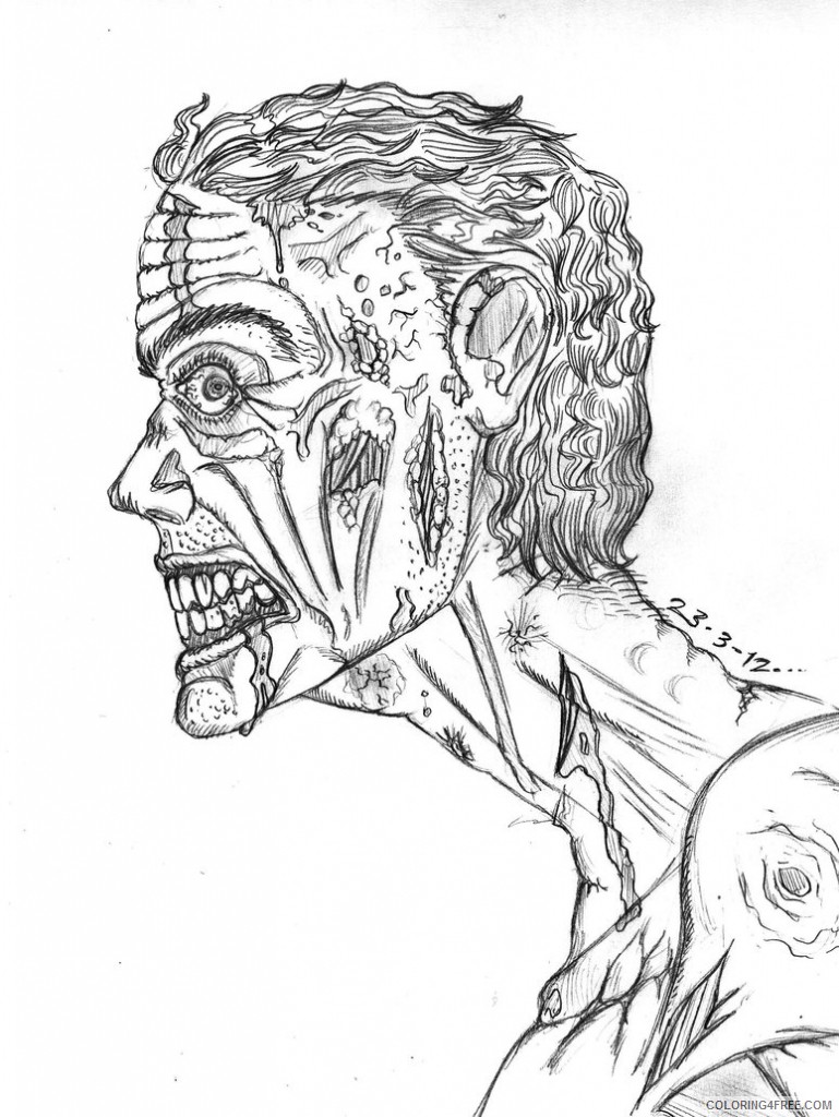 realistic zombie coloring pages Coloring4free