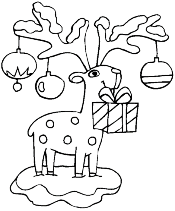 reindeer coloring pages christmas Coloring4free