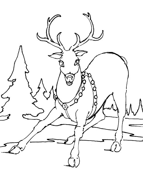 reindeer coloring pages free to print Coloring4free