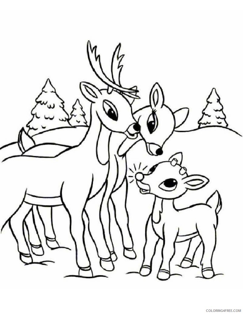 reindeer coloring pages reindeer family Coloring4free