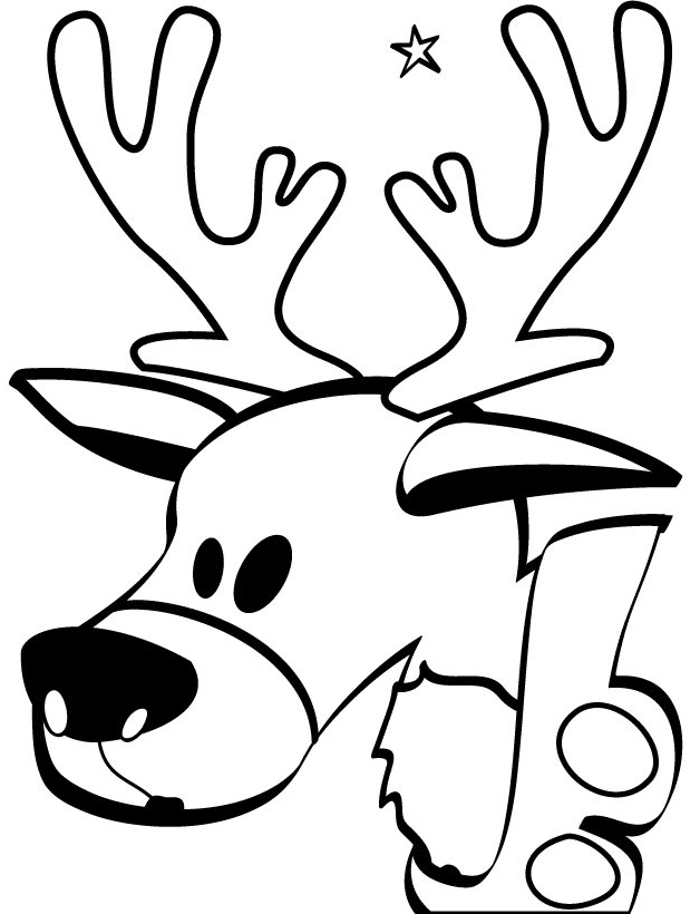 reindeer coloring pages reindeer head Coloring4free