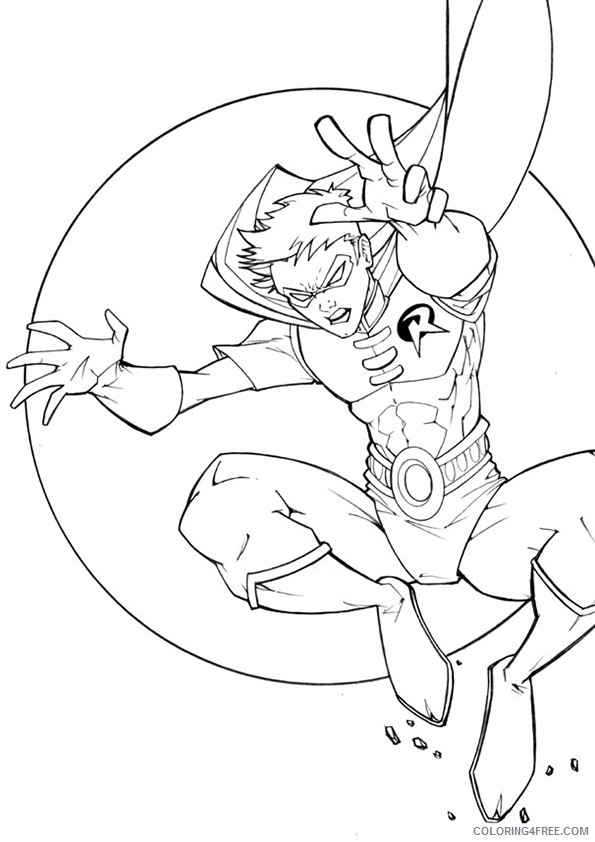 robin coloring pages superhero Coloring4free
