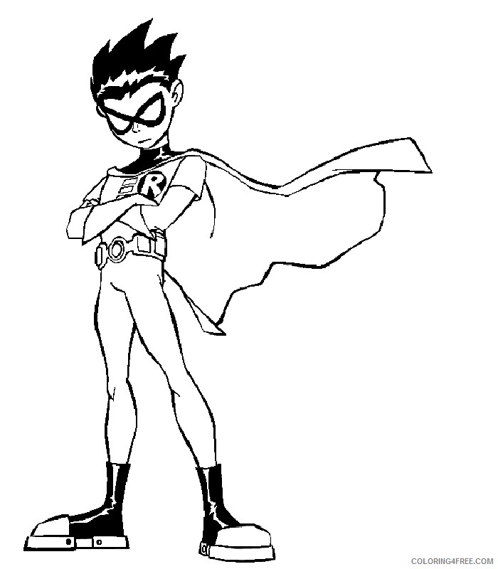 robin coloring pages teen titans Coloring4free