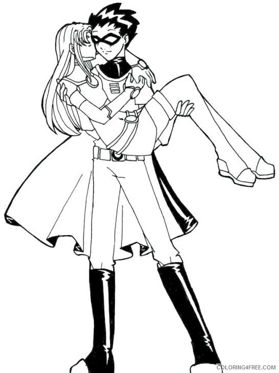 robin coloring pages with starfire Coloring4free