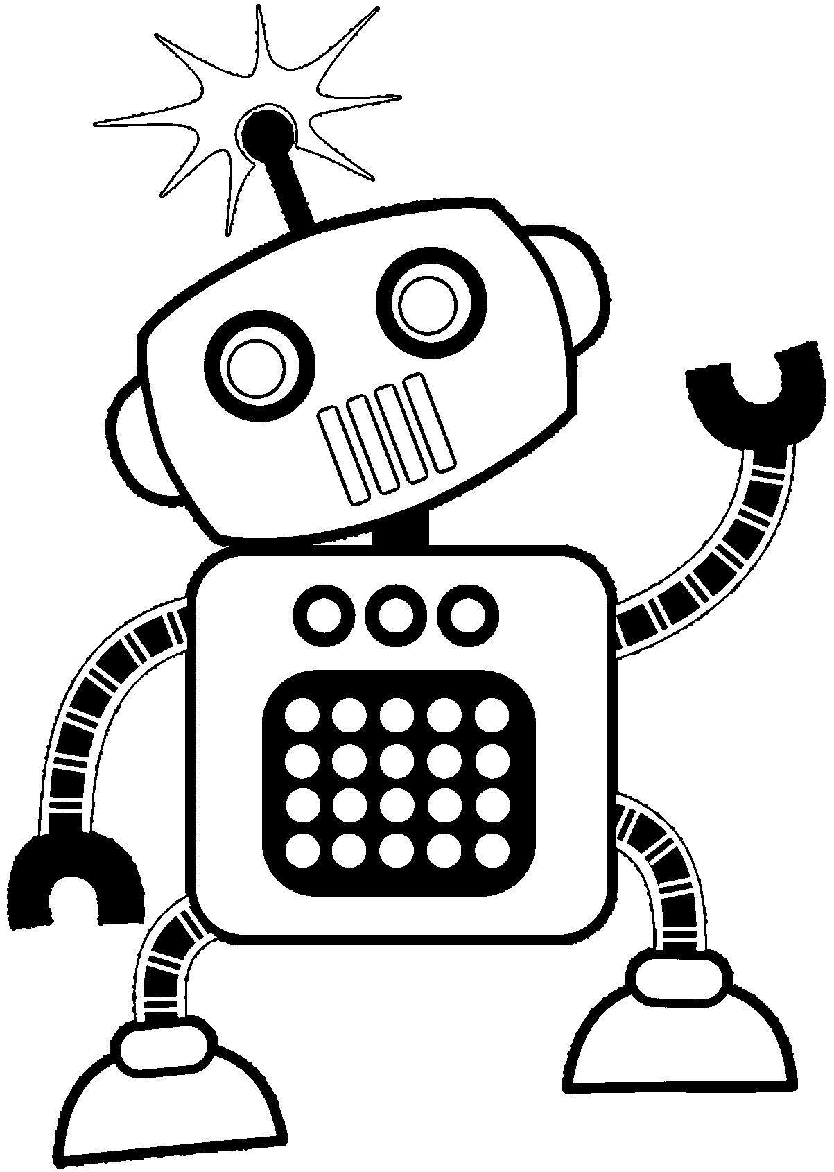 robot coloring pages for preschool Coloring4free
