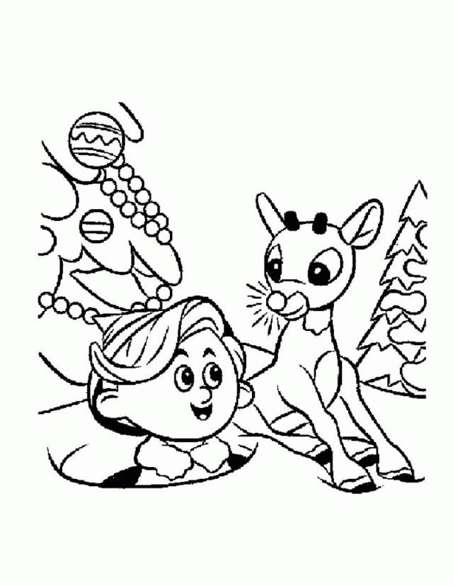 rudolph the red nosed reindeer coloring pages and hermey Coloring4free