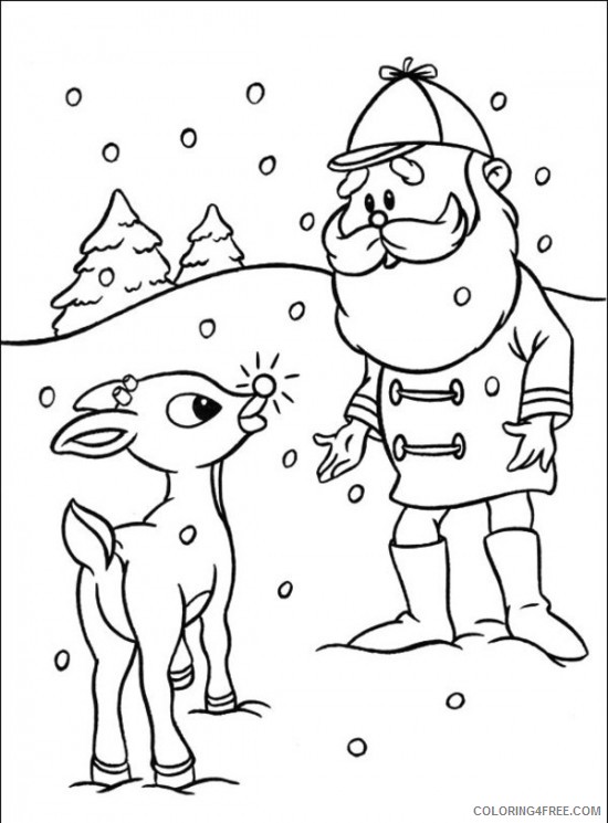 rudolph the red nosed reindeer coloring pages and santa Coloring4free