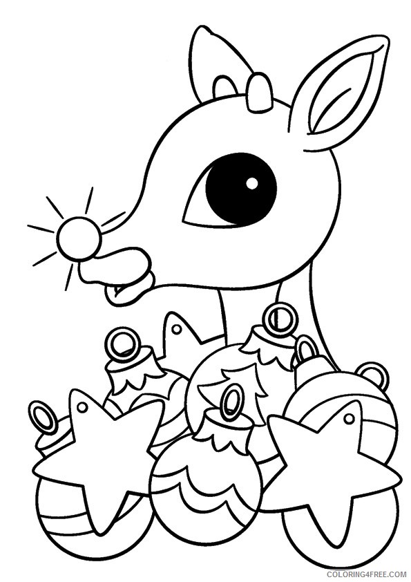 rudolph the red nosed reindeer coloring pages christmas ornaments Coloring4free