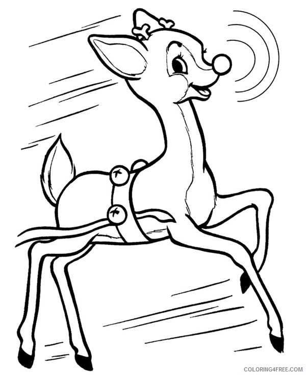 rudolph the red nosed reindeer coloring pages flying Coloring4free