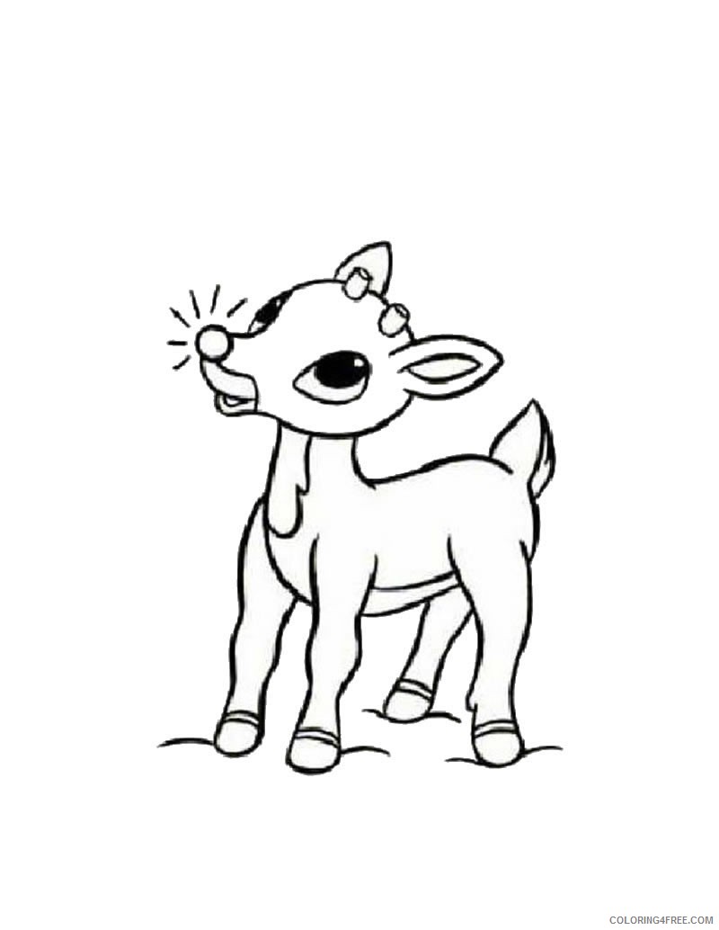 rudolph the red nosed reindeer coloring pages to print Coloring4free