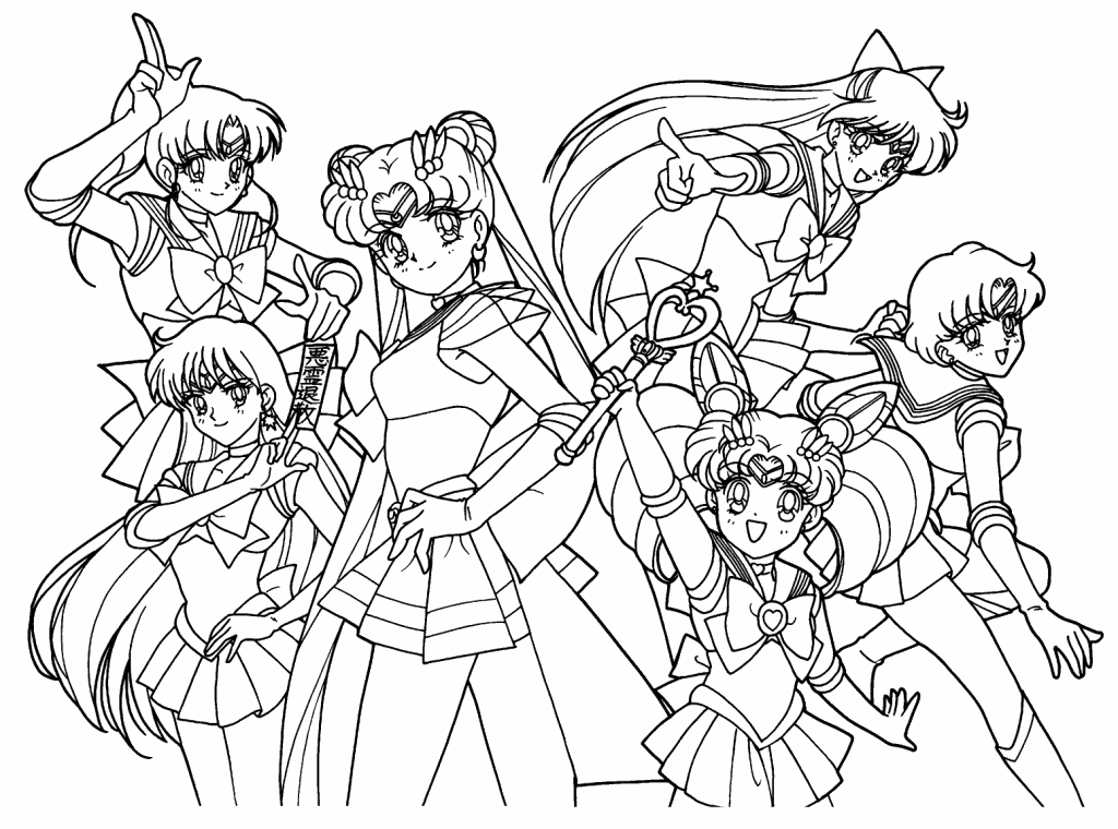 sailor moon coloring pages all sailors Coloring4free