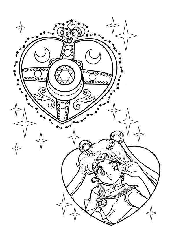 sailor moon coloring pages brooch Coloring4free
