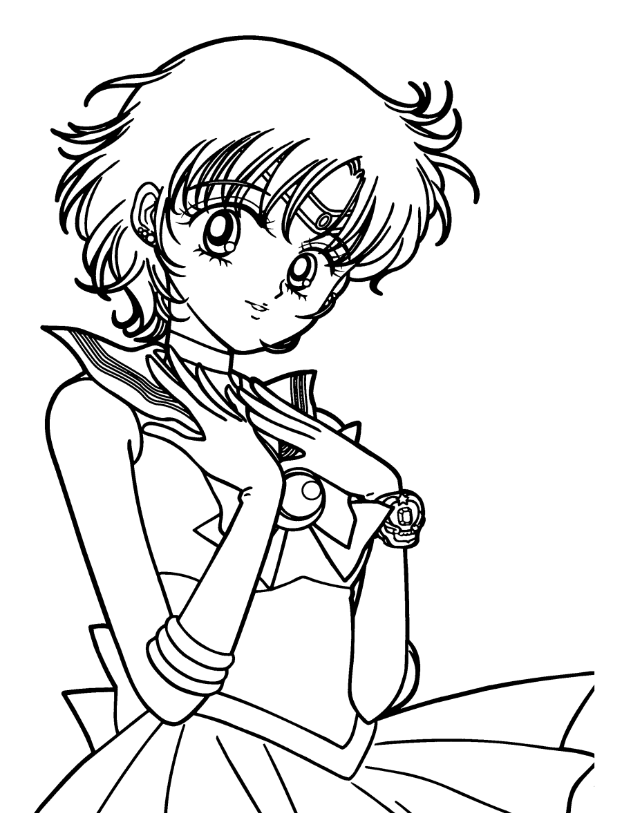 sailor moon coloring pages sailor mercury Coloring4free