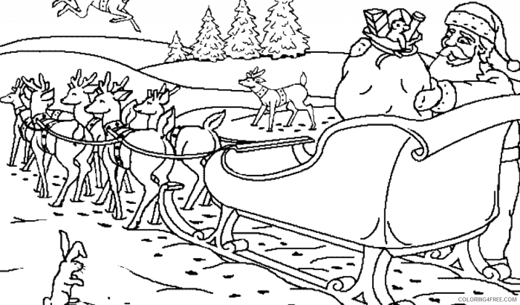 santa and reindeer coloring pages Coloring4free