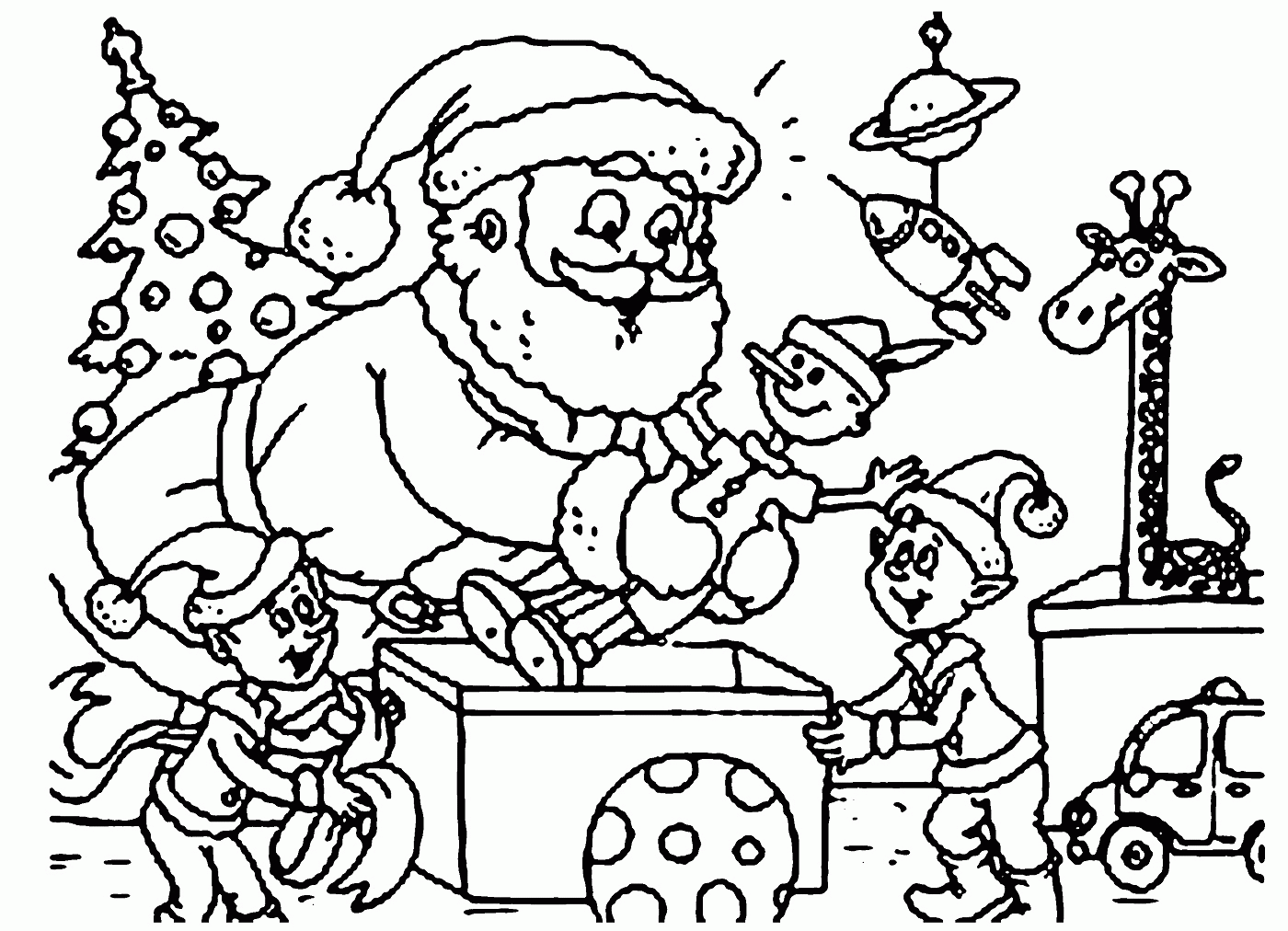 santa claus coloring pages and elves Coloring4free
