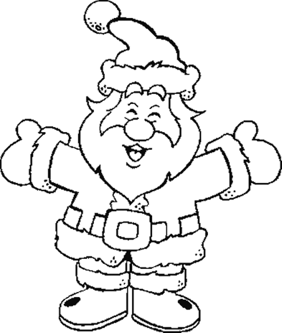 santa claus coloring pages happy face Coloring4free