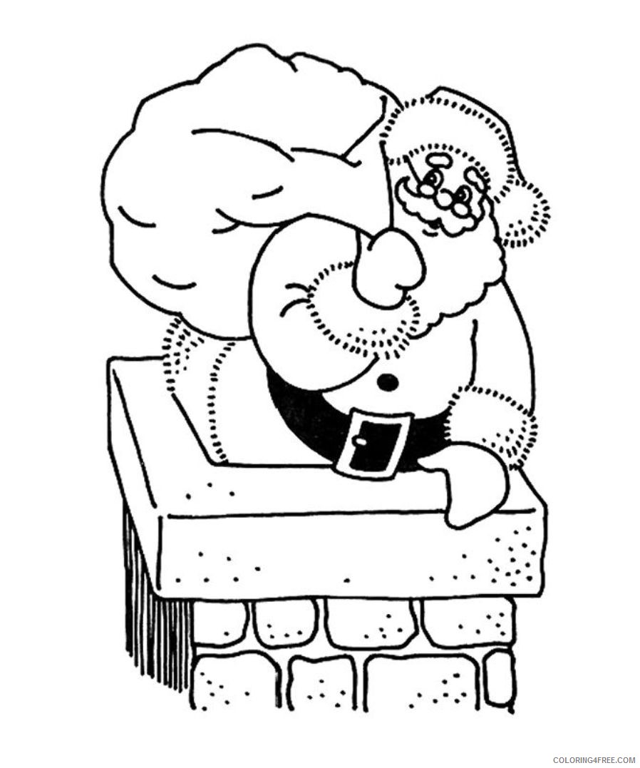santa claus coloring pages in chimney Coloring4free