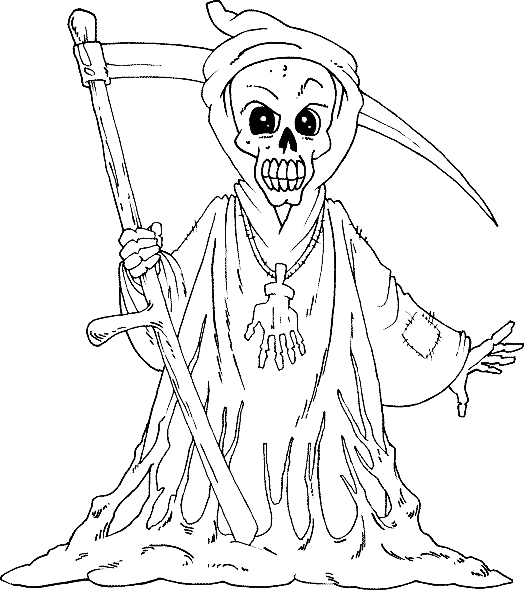 scary coloring pages grim reaper Coloring4free
