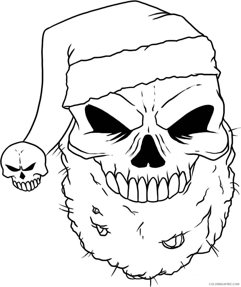 scary coloring pages santa skull Coloring4free
