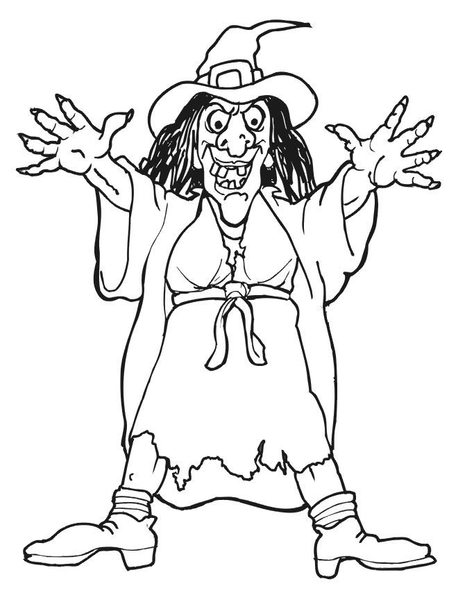 scary witch coloring pages Coloring4free