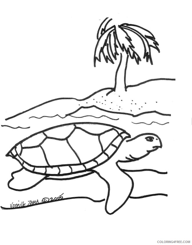 sea turtle coloring pages at the beach Coloring4free