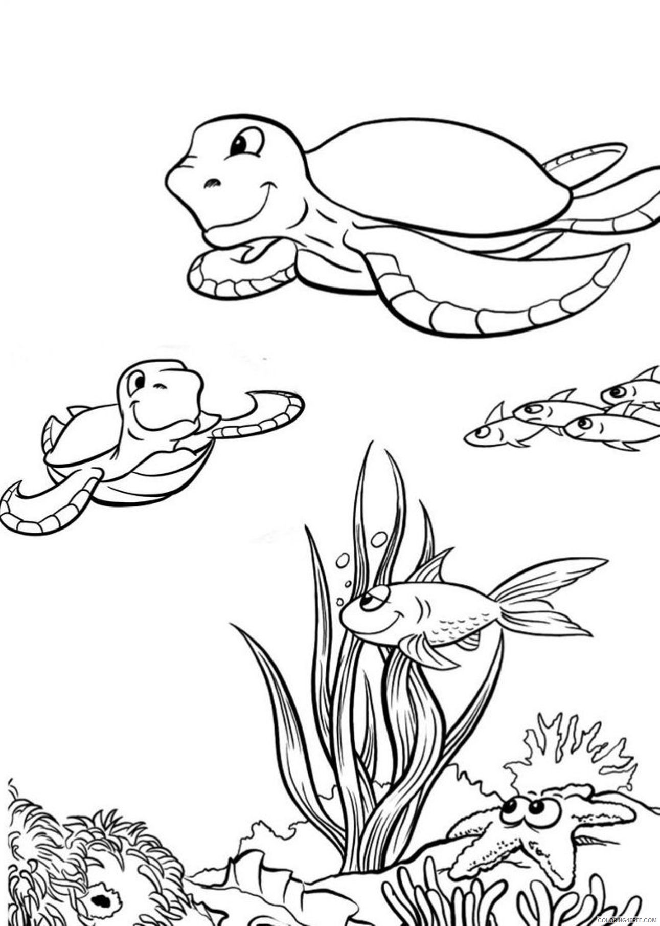 sea turtle coloring pages ocean life Coloring4free