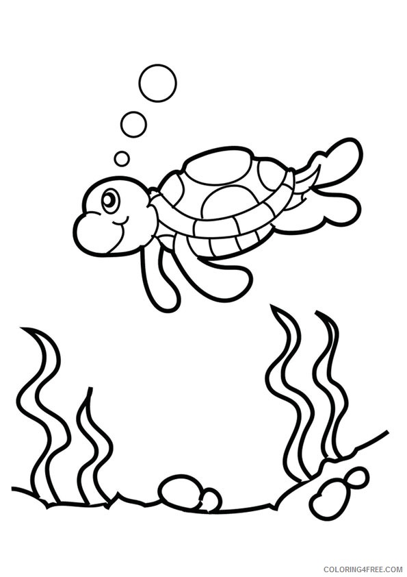 sea turtle coloring pages underwater Coloring4free