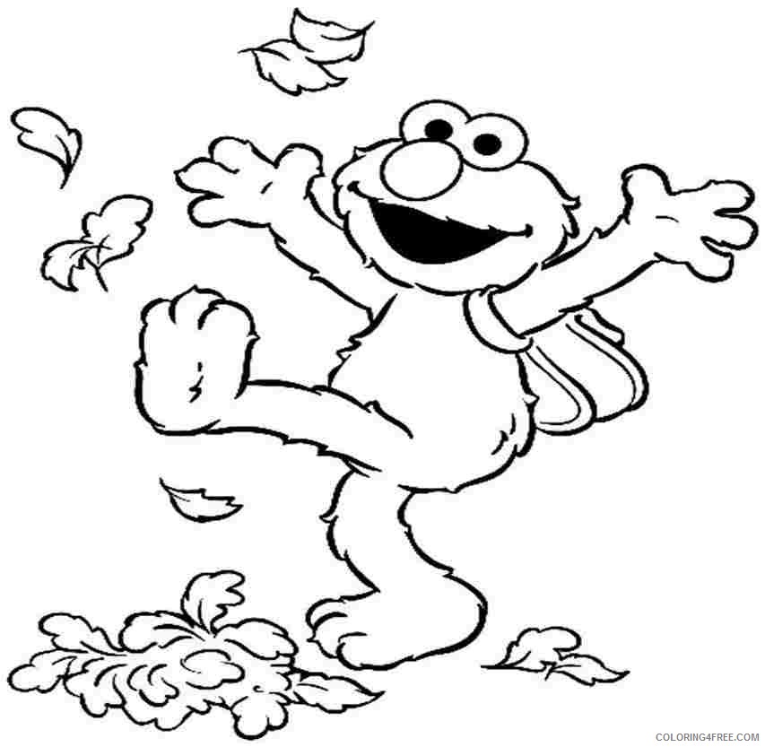 sesame street coloring pages autumn fall leaves Coloring4free