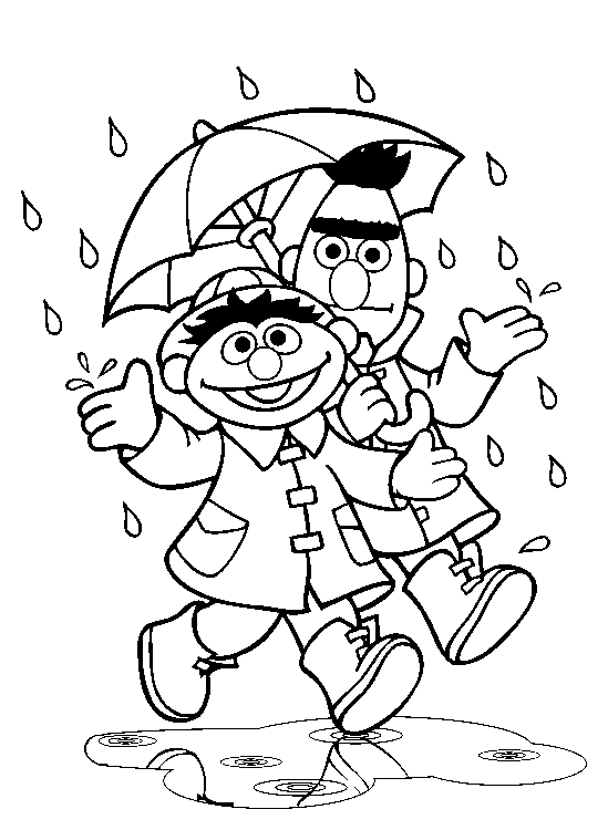sesame street coloring pages bert and ernie Coloring4free