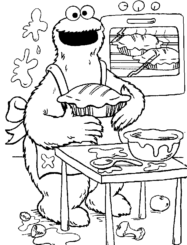 sesame street coloring pages cookie monster Coloring4free