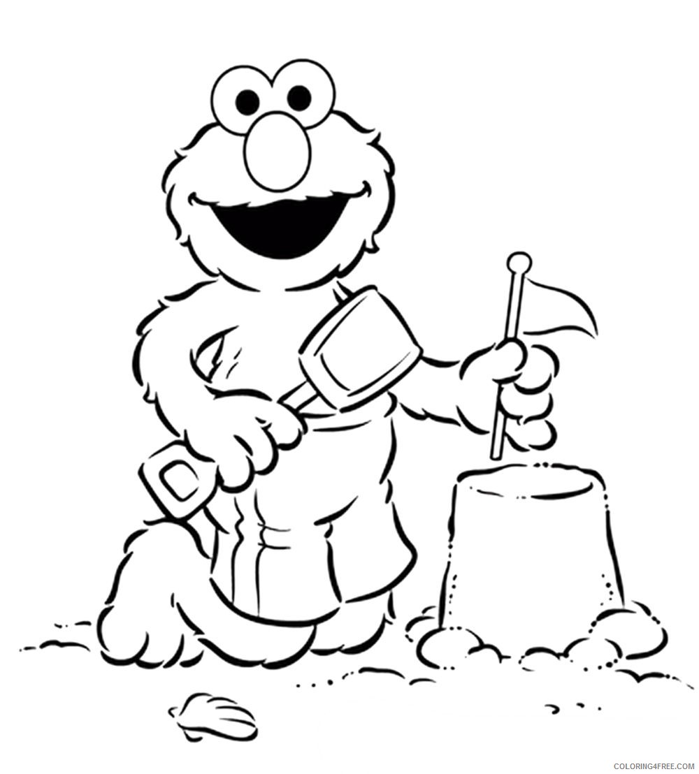 sesame street coloring pages elmo at the beach Coloring4free