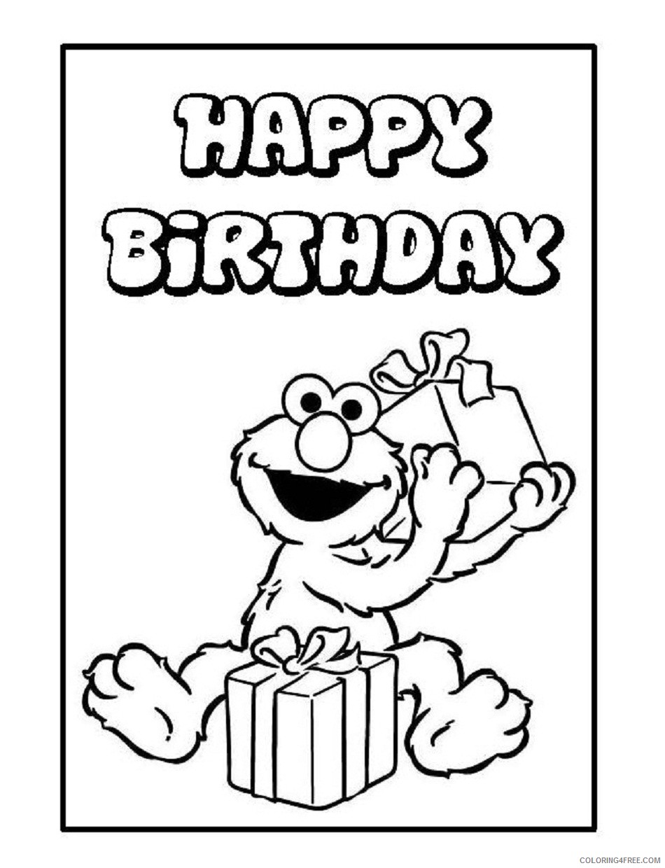 sesame street coloring pages elmo birthday Coloring4free
