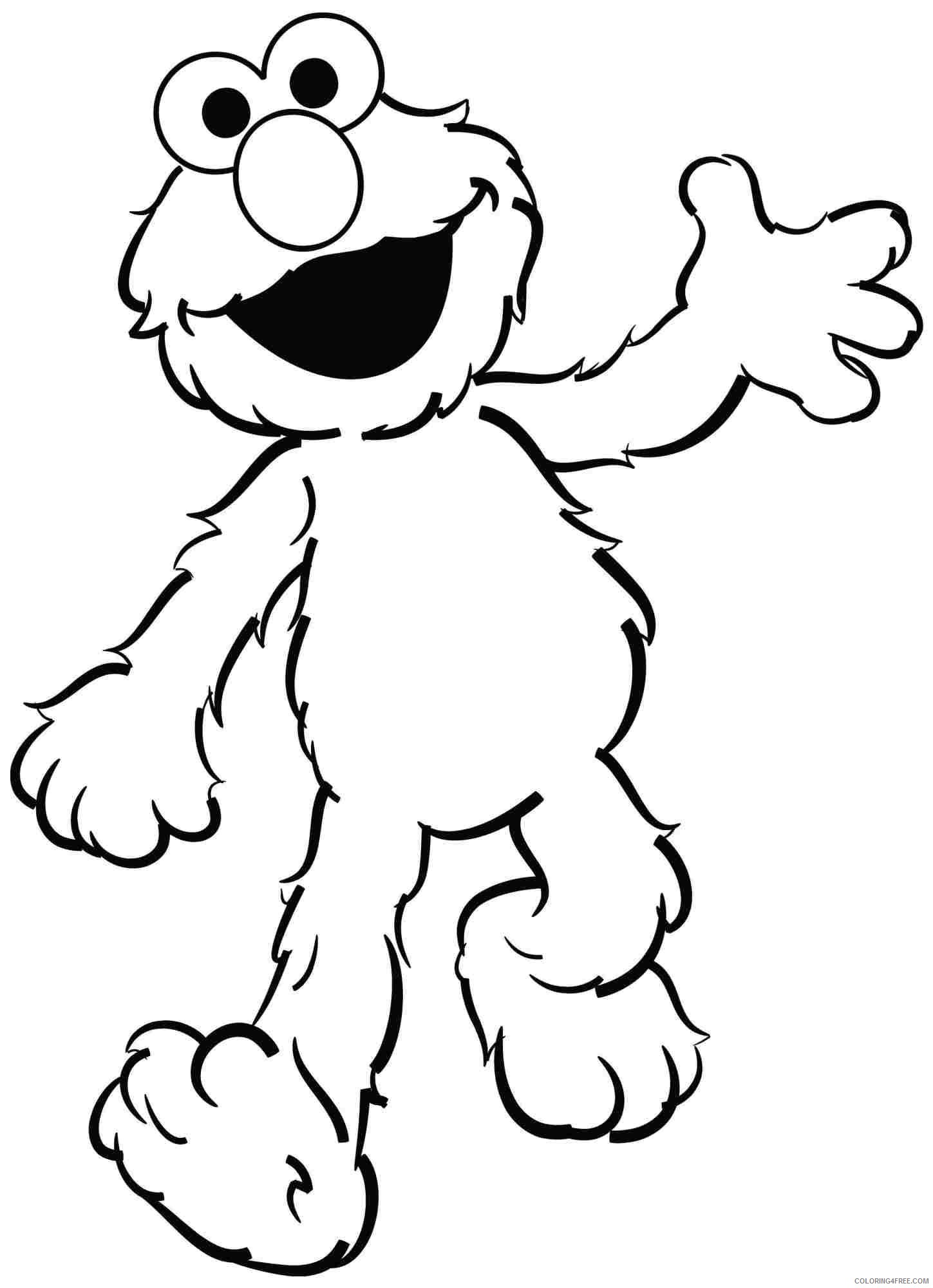 sesame street coloring pages elmo waving Coloring4free