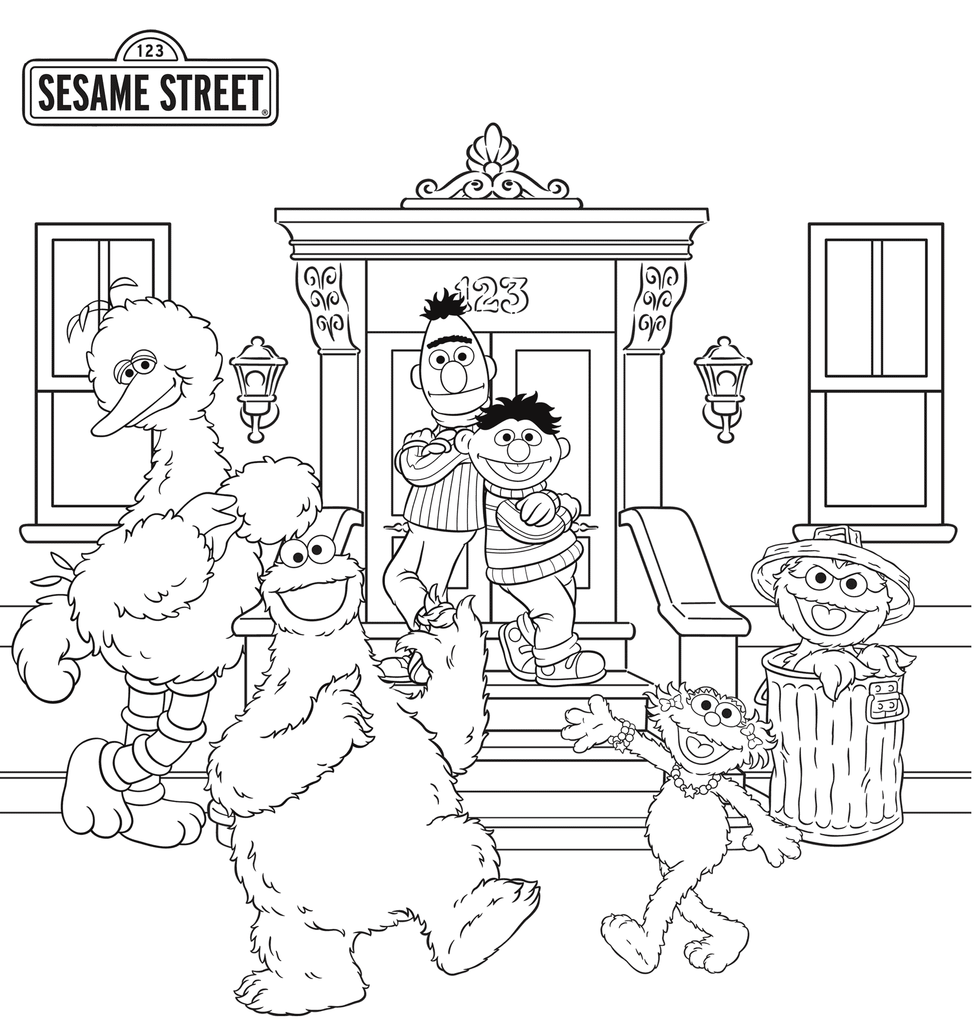 sesame street coloring pages to print Coloring4free