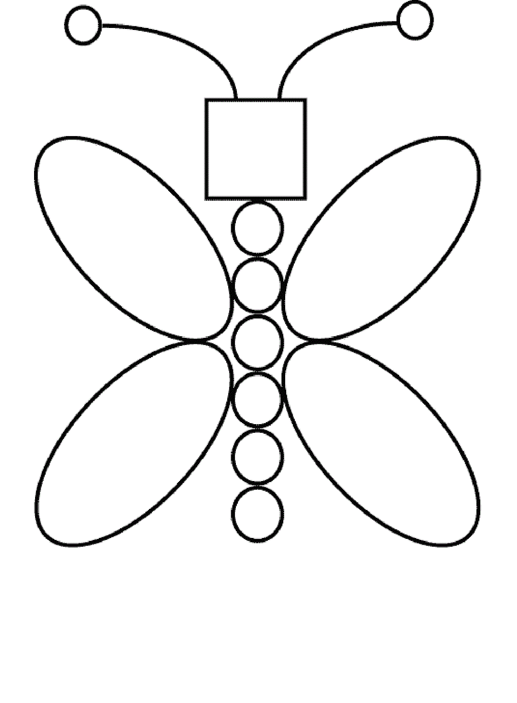 shape coloring pages butterfly shaped Coloring4free