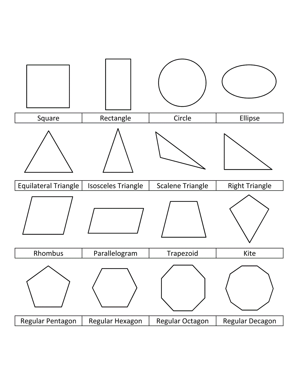 shape with names coloring pages Coloring4free
