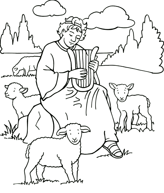 sheep coloring pages and david the shepherd Coloring4free