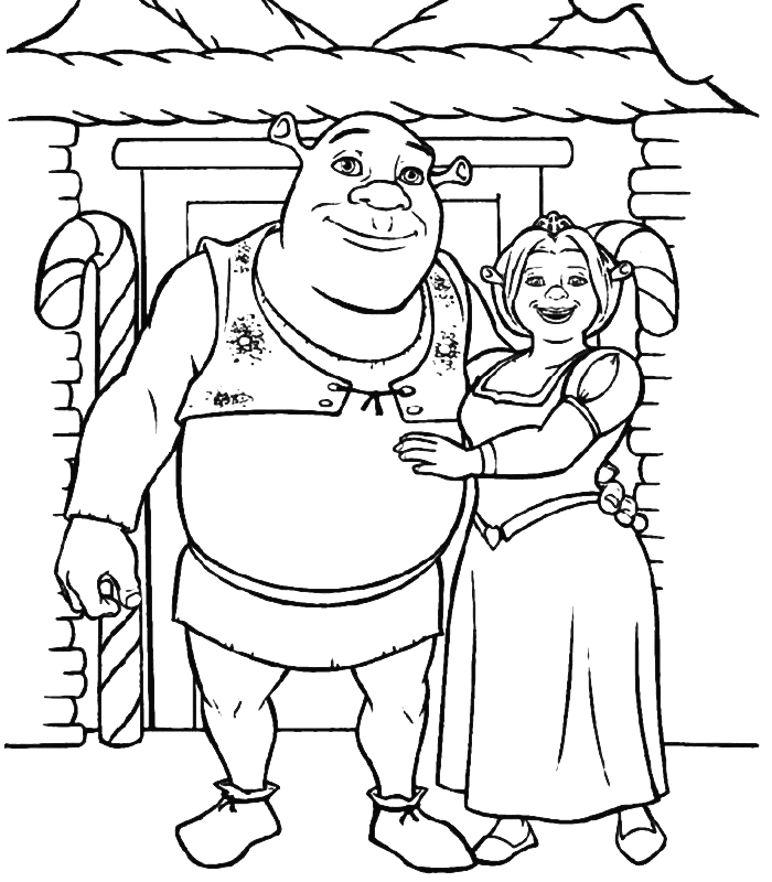 shrek and fiona coloring pages Coloring4free