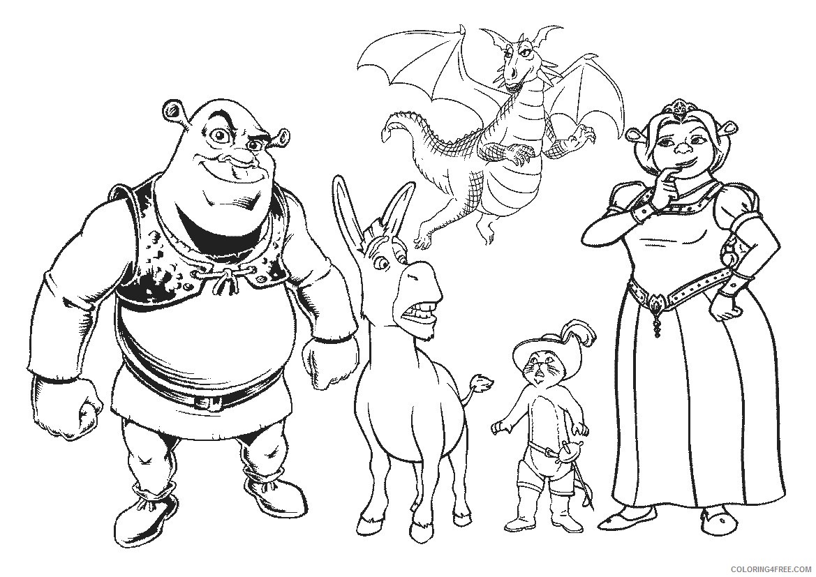 shrek coloring pages all characters Coloring4free
