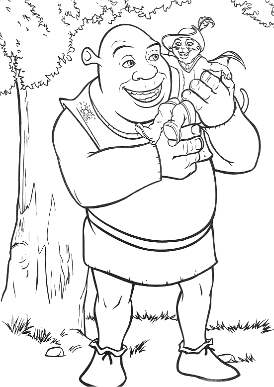 shrek coloring pages and puss in boots Coloring4free